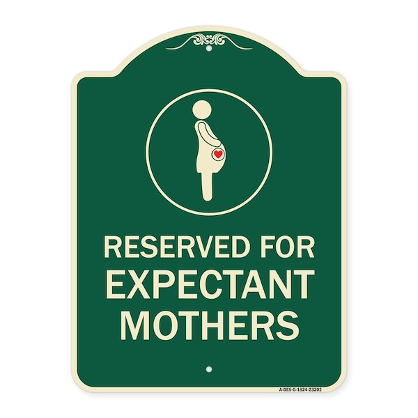 Signmission Reserved for Expectant Mothers W/ Graphic Heavy-Gauge Aluminum Sign, 18" L, 24" H, G-1824-23202 A-DES-G-1824-23202 - main